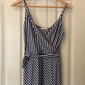 Le Lis navy and white striped maxi dress